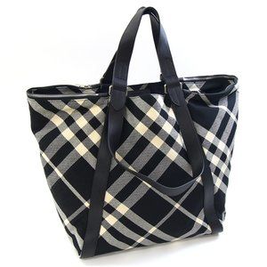 BURBERRY Black Leather Tote Bag